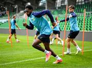 6 August 2025; Jordon Garrick during a St Patrick's Athletic training session at Tallaght Stadium in Dublin. Photo by Stephen McCarthy/Sportsfile