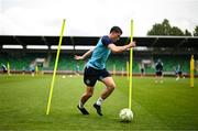 6 August 2025; Kian Leavy during a St Patrick's Athletic training session at Tallaght Stadium in Dublin. Photo by Stephen McCarthy/Sportsfile