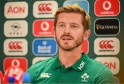 6 August 2025; Kicking coach Gareth Steenson speaks during an Ireland Women Rugby media conference at the IRFU High Performance Centre in Dublin. Photo by David Fitzgerald/Sportsfile