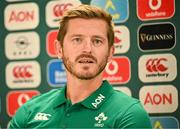 6 August 2025; Kicking coach Gareth Steenson speaks during an Ireland Women Rugby media conference at the IRFU High Performance Centre in Dublin. Photo by David Fitzgerald/Sportsfile