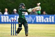 6 August 2025; Pakistan batter Sidra Amin during match one of the Women's T20 International Series between Ireland and Pakistan at Clontarf Cricket Club in Dublin. Photo by Sam Barnes/Sportsfile
