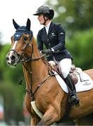 6 August 2025; Niamh McEvoy of Ireland, competing on Olympic 'GI' Fvd', in the Minerva Stakes during the Dublin Horse Show at the RDS Arena in Dublin. Photo by Shauna Clinton/Sportsfile