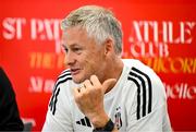 6 August 2025; Head coach Ole Gunnar Solskjaer during a Besiktas media conference at Tallaght Stadium in Dublin. Photo by Stephen McCarthy/Sportsfile