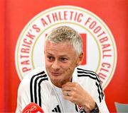 6 August 2025; Head coach Ole Gunnar Solskjaer during a Besiktas media conference at Tallaght Stadium in Dublin. Photo by Stephen McCarthy/Sportsfile