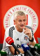 6 August 2025; Head coach Ole Gunnar Solskjaer during a Besiktas media conference at Tallaght Stadium in Dublin. Photo by Stephen McCarthy/Sportsfile