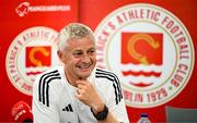 6 August 2025; Head coach Ole Gunnar Solskjaer during a Besiktas media conference at Tallaght Stadium in Dublin. Photo by Stephen McCarthy/Sportsfile