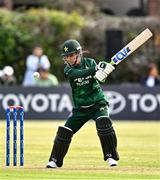 6 August 2025; Pakistan batter Diana Baig during match one of the Women's T20 International Series between Ireland and Pakistan at Clontarf Cricket Club in Dublin. Photo by Sam Barnes/Sportsfile