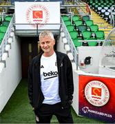 6 August 2025; Head coach Ole Gunnar Solskjaer during a Besiktas media conference at Tallaght Stadium in Dublin. Photo by Stephen McCarthy/Sportsfile