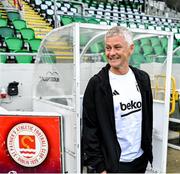 6 August 2025; Head coach Ole Gunnar Solskjaer during a Besiktas media conference at Tallaght Stadium in Dublin. Photo by Stephen McCarthy/Sportsfile