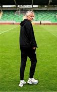 6 August 2025; Head coach Ole Gunnar Solskjaer before a Besiktas media conference at Tallaght Stadium in Dublin. Photo by Stephen McCarthy/Sportsfile