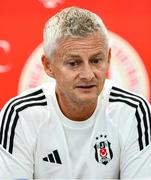 6 August 2025; Head coach Ole Gunnar Solskjaer during a Besiktas media conference at Tallaght Stadium in Dublin. Photo by Stephen McCarthy/Sportsfile