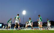 7 August 2025; Shamrock Rovers players warm-up before the UEFA Conference League Third Qualifying Round first leg match between Ballkani and Shamrock Rovers at Fadil Vokrri Stadium in Pristina, Kosovo. Photo by Nikola Krstic/Sportsfile