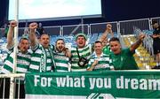 7 August 2025; Shamrock Rovers supporters before the UEFA Conference League Third Qualifying Round first leg match between Ballkani and Shamrock Rovers at Fadil Vokrri Stadium in Pristina, Kosovo. Photo by Nikola Krstic/Sportsfile