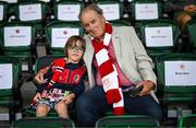 7 August 2025; Former Republic of Ireland MNT and St Patrick's Athletic manager Brian Kerr with his grandson Stuey before the UEFA Conference League Third Qualifying Round first leg match between St Patrick's Athletic and Besiktas at Tallaght Stadium in Dublin. Photo by Stephen McCarthy/Sportsfile