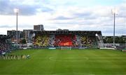 7 August 2025; Players from both side's make their way onto the pitch before the UEFA Conference League Third Qualifying Round first leg match between St Patrick's Athletic and Besiktas at Tallaght Stadium in Dublin. Photo by Stephen McCarthy/Sportsfile