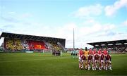 7 August 2025; St Patrick's Athletic players pose for a sqaud photograph before the UEFA Conference League Third Qualifying Round first leg match between St Patrick's Athletic and Besiktas at Tallaght Stadium in Dublin. Photo by Ben McShane/Sportsfile Photo by Ben McShane/Sportsfile