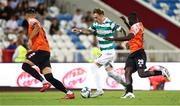7 August 2025; Danny Grant of Shamrock Rovers in action against Albert Diene of Ballkani during the UEFA Conference League Third Qualifying Round first leg match between Ballkani and Shamrock Rovers at Fadil Vokrri Stadium in Pristina, Kosovo. Photo by Nikola Krstic/Sportsfile