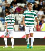 7 August 2025; Daniel Cleary of Shamrock Rovers reacts during the UEFA Conference League Third Qualifying Round first leg match between Ballkani and Shamrock Rovers at Fadil Vokrri Stadium in Pristina, Kosovo. Photo by Nikola Krstic/Sportsfile