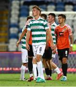 7 August 2025; Daniel Cleary of Shamrock Rovers reacts after the UEFA Conference League Third Qualifying Round first leg match between Ballkani and Shamrock Rovers at Fadil Vokrri Stadium in Pristina, Kosovo. Photo by Nikola Krstic/Sportsfile
