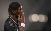 7 August 2025; Tammy Abraham of Besiktas blows a kiss to a supporter during the closing stages of the UEFA Conference League Third Qualifying Round first leg match between St Patrick's Athletic and Besiktas at Tallaght Stadium in Dublin. Photo by Stephen McCarthy/Sportsfile