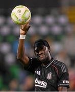 7 August 2025; Tammy Abraham of Besiktas with the matchball after the UEFA Conference League Third Qualifying Round first leg match between St Patrick's Athletic and Besiktas at Tallaght Stadium in Dublin. Photo by Stephen McCarthy/Sportsfile
