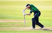 8 August 2025; Ireland batter Gaby Lewis during match two of the Women's T20 International Series between Ireland and Pakistan at Castle Avenue Cricket Ground in Dublin. Photo by Seb Daly/Sportsfile