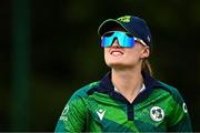 8 August 2025; Ireland captain Gaby Lewis before match two of the Women's T20 International Series between Ireland and Pakistan at Castle Avenue Cricket Ground in Dublin. Photo by Seb Daly/Sportsfile
