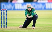 8 August 2025; Cara Murray of Ireland during match two of the Women's T20 International Series between Ireland and Pakistan at Castle Avenue Cricket Ground in Dublin. Photo by Seb Daly/Sportsfile
