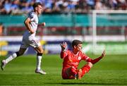 9 August 2025; Sean Gannon of Shelbourne appeals for a free during the SSE Airtricity Men's Premier Division match between Shelbourne and Bohemians at Tolka Park in Dublin. Photo by Piaras Ó Mídheach/Sportsfile