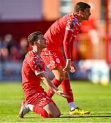 9 August 2025; Ali Coote of Shelbourne remonstrates with referee Rob Hennessy during the SSE Airtricity Men's Premier Division match between Shelbourne and Bohemians at Tolka Park in Dublin. Photo by Tyler Miller/Sportsfile