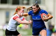 10 August 2025; Maggie Boylan of Leinster in action against Lucy Thompson of Ulster during the Vodafone Women’s Interprovincial Championship Round 1 match between Leinster and Ulster at Energia Park in Dublin. Photo by Shauna Clinton/Sportsfile