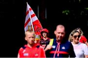 10 August 2025; Cork supporters arrive before the Glen Dimplex All-Ireland Senior Camogie Championship final match between Cork and Galway at Croke Park in Dublin. Photo by Ramsey Cardy/Sportsfile