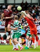 10 August 2025; Shamrock Rovers goalkeeper Ed McGinty makes a save during the SSE Airtricity Men's Premier Division match between Galway United and Shamrock Rovers at Eamonn Deacy Park in Galway. Photo by Thomas Flinkow/Sportsfile