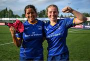 10 August 2025; Alex O'Shea, left, and Orla Rijksen of Leinster celebrate after the PwC U-18 Girls Interprovincial Series match between Leinster and Ulster at Energia Park in Dublin. Photo by Shauna Clinton/Sportsfile