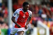 10 August 2025; Jordan Garrick of St Patrick's Athletic during the SSE Airtricity Men's Premier Division match between St Patrick's Athletic and Sligo Rovers at Richmond Park in Dublin. Photo by Tyler Miller/Sportsfile