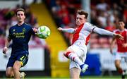 10 August 2025; Conor Carty of St Patrick's Athletic shoots on goal during the SSE Airtricity Men's Premier Division match between St Patrick's Athletic and Sligo Rovers at Richmond Park in Dublin. Photo by Tyler Miller/Sportsfile