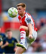 10 August 2025; Brandon Kavanagh of St Patrick's Athletic during the SSE Airtricity Men's Premier Division match between St Patrick's Athletic and Sligo Rovers at Richmond Park in Dublin. Photo by Tyler Miller/Sportsfile