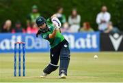 10 August 2025; Ireland batter Amy Hunter during match three of the Women's T20 International Series between Ireland and Pakistan at Castle Avenue Cricket Ground in Dublin. Photo by Peter Langan/Sportsfile