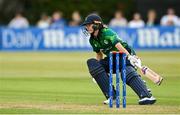 10 August 2025; Ireland batter Gaby Lewis during match three of the Women's T20 International Series between Ireland and Pakistan at Castle Avenue Cricket Ground in Dublin. Photo by Peter Langan/Sportsfile