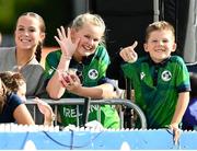 10 August 2025; Ireland supporters during match three of the Women's T20 International Series between Ireland and Pakistan at Castle Avenue Cricket Ground in Dublin. Photo by Peter Langan/Sportsfile