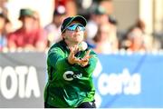 10 August 2025; Leah Paul of Ireland attempts to field the ball during match three of the Women's T20 International Series between Ireland and Pakistan at Castle Avenue Cricket Ground in Dublin. Photo by Peter Langan/Sportsfile