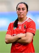 10 August 2025; Amy O’Connor of Cork dejected after the Glen Dimplex All-Ireland Senior Camogie Championship final match between Cork and Galway at Croke Park in Dublin. Photo by Ramsey Cardy/Sportsfile