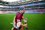 10 August 2025; Carrie Dolan of Galway celebrates after her side's victory in the Glen Dimplex All-Ireland Senior Camogie Championship final match between Cork and Galway at Croke Park in Dublin. Photo by Piaras Ó Mídheach/Sportsfile