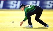 10 August 2025; Gaby Lewis of Ireland fields the ball during match three of the Women's T20 International Series between Ireland and Pakistan at Castle Avenue Cricket Ground in Dublin. Photo by Seb Daly/Sportsfile