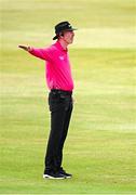10 August 2025; Umpire Jonathan Kennedy during match three of the Women's T20 International Series between Ireland and Pakistan at Castle Avenue Cricket Ground in Dublin. Photo by Seb Daly/Sportsfile
