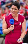 10 August 2025; RTÉ analyst Anne Marie Hayes at the Glen Dimplex All-Ireland Senior Camogie Championship final match between Cork and Galway at Croke Park in Dublin. Photo by Piaras Ó Mídheach/Sportsfile