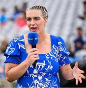 10 August 2025; RTÉ analyst Ursula Jacob at the Glen Dimplex All-Ireland Senior Camogie Championship final match between Cork and Galway at Croke Park in Dublin. Photo by Piaras Ó Mídheach/Sportsfile