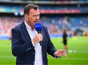 10 August 2025; RTÉ host Damian Lawlor at the Glen Dimplex All-Ireland Senior Camogie Championship final match between Cork and Galway at Croke Park in Dublin. Photo by Piaras Ó Mídheach/Sportsfile