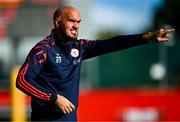 9 August 2025; Shelbourne head coach Joey O'Brien during the SSE Airtricity Men's Premier Division match between Shelbourne and Bohemians at Tolka Park in Dublin. Photo by Piaras Ó Mídheach/Sportsfile