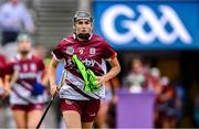 10 August 2025; Carrie Dolan of Galway before the Glen Dimplex All-Ireland Senior Camogie Championship final match between Cork and Galway at Croke Park in Dublin. Photo by Ramsey Cardy/Sportsfile
